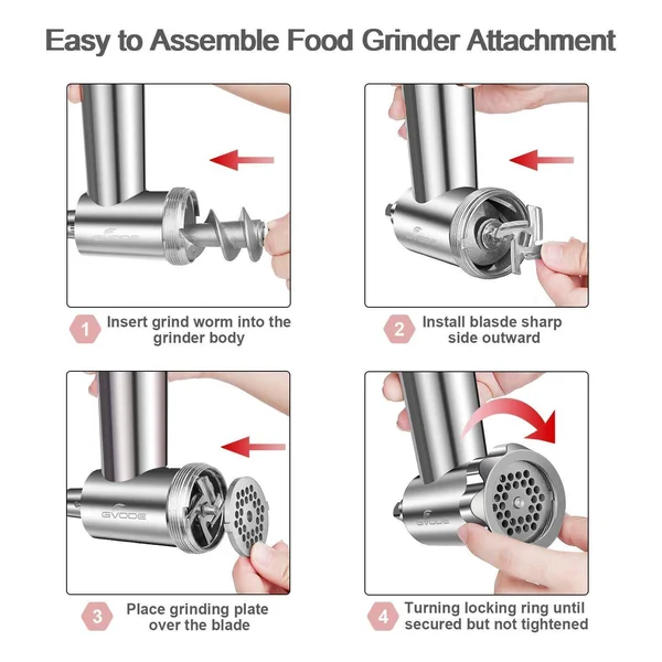 Stainless Steel Food Grinder Attachment Fit KitchenAid Stand Mixers I