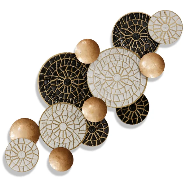 Metal Sundial Circles Wall Art Black - Stylecraft