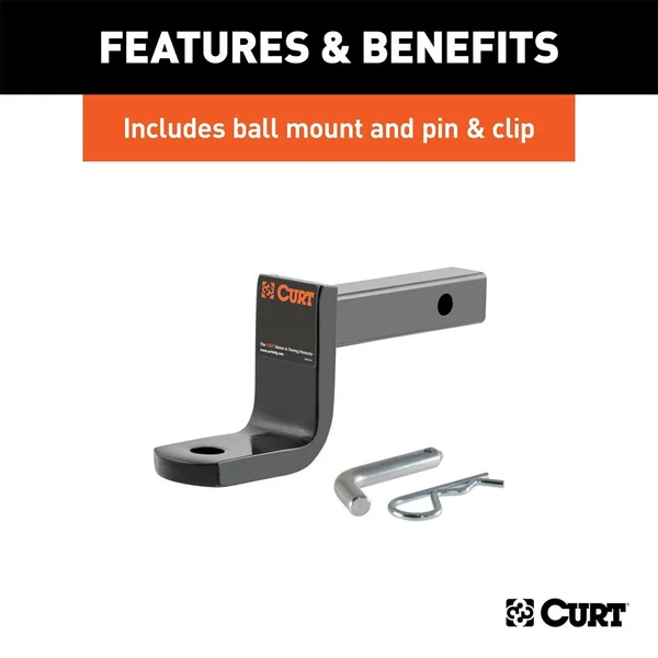 Curt 112783 Class 1 Trailer Hitch with 1-1/4x22 Ball Mount