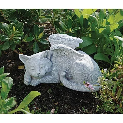 Design Toscano QL6080 Cat Angel Pet Memorial Grave Marker Tribute Statue, One size, Full Color