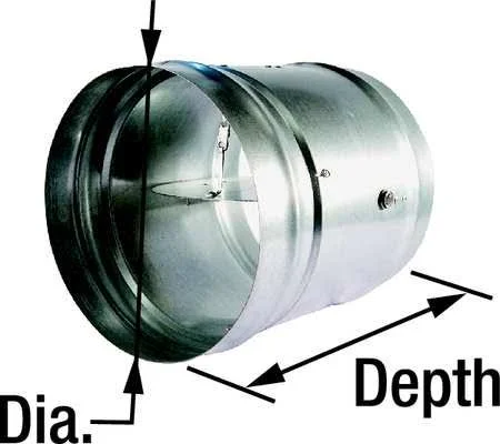 Dayton 2TFZ7 Round Fire Damper - 165 Deg F, 13-5/8 in. D