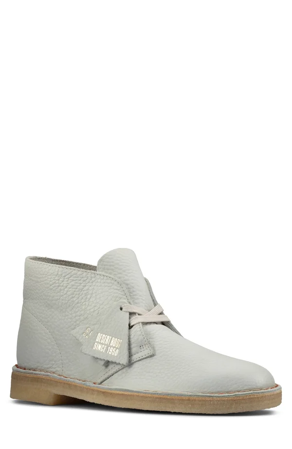 Clarks Desert Boot White Leather 8 D (M)