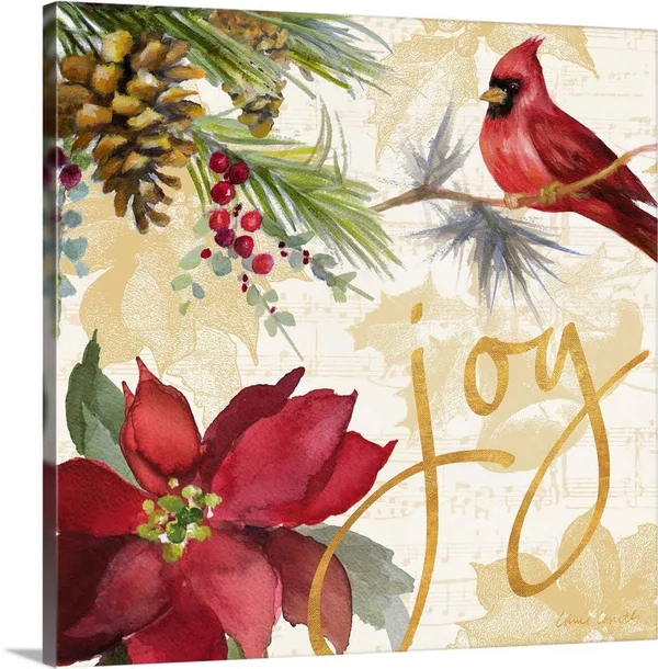 Christmas Poinsettia I - Canvas Wall Art, 20x20, Great Big Canvas