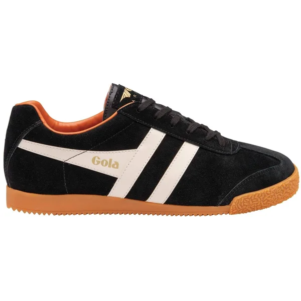 Gola Harrier Black Off White Orange Mens Suede Trainers - 8 UK