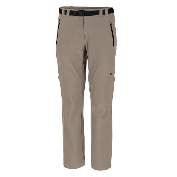 Cmp Zip Off Stretch Polyester Convertible Trousers Brown Women 3XL