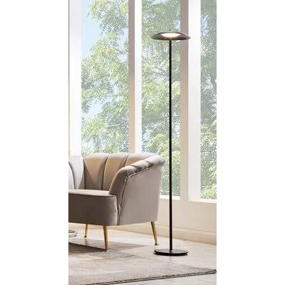Adriana 67.5x22 LED Torchiere Floor Lamp Ivy Bronx Base Finish: Black