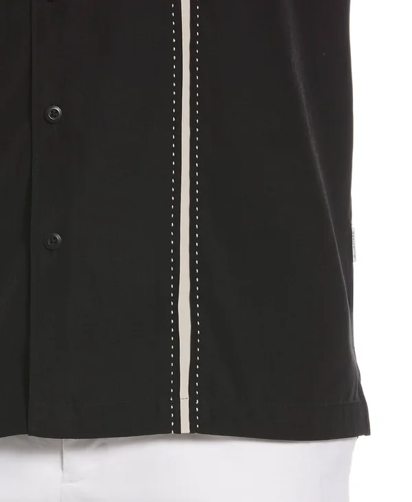 Cubavera Men's Big & Tall Stripe Shirt - Jet Black