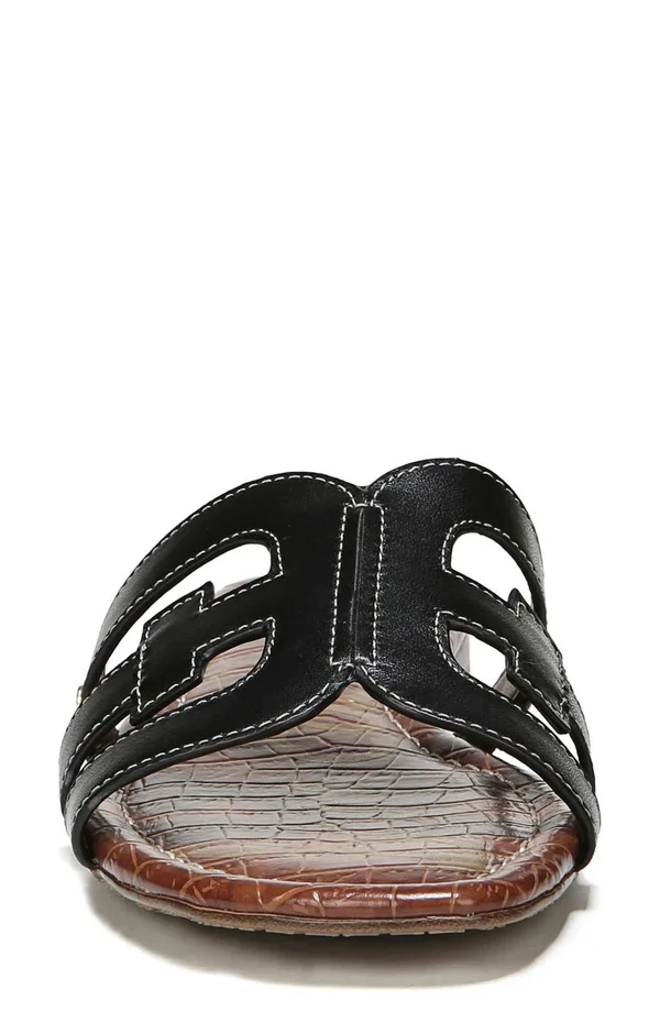 Sam Edelman Bay Slide Sandal Bright White Leather