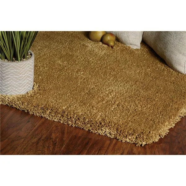 HomeRoots 8& x 11& Polyester Gold Area Rug