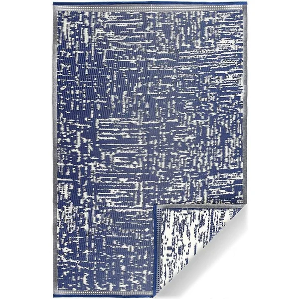 Lightweight Indoor Outdoor Reversible Plastic Area Rug - Ohio - ohio-black 8 x 10