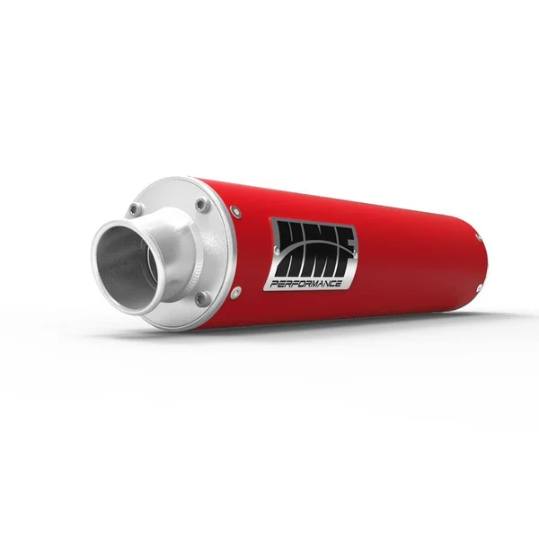 HMF Racing Red Performance Slip on Exhaust for Kawasaki Brute Force 650-5-13/Prairie-2-6 End Cap- Turn-Down-Brushed