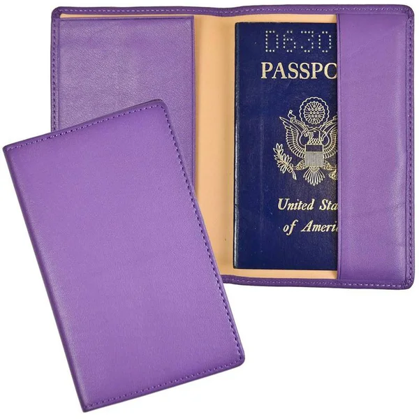 Royce Plain Leather Passport Jacket Purple