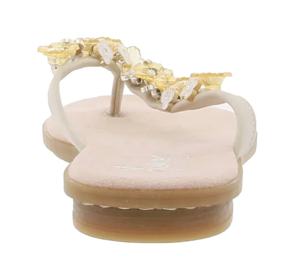 Rieker Dianette Cute Toe Separators for Women with Decorative Flowers in Pink - White