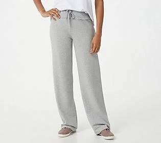 Barefoot Dreams Malibu Collection Luxe Lounge Rib Mix Pants, Size X-Large, He Gray