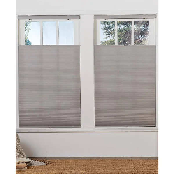Perfect Lift Window Treatment Cut-to-Width Gray Cloud 1in. Cordless Light Filter Top Down Bottom Up Cellular Shade - 25.5in. W x