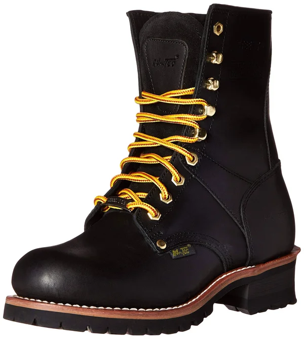 AdTec Men's 9x22 Steel Toe Logger Black