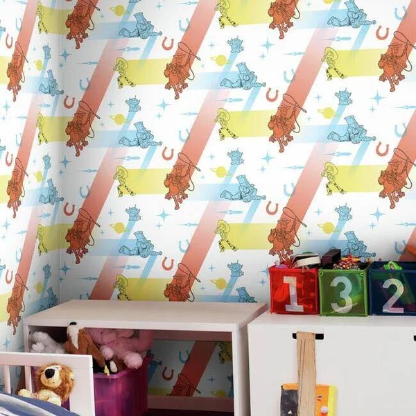 York DI0924 Blue/Orange Disney and Pixar Toy Story 4 Retro Wallpaper