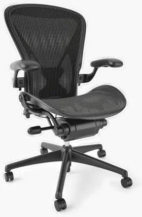 Herman Miller Aeron Ergonomic Chair w/ Posture Fit - Size B, Size: 55 lbs, Black