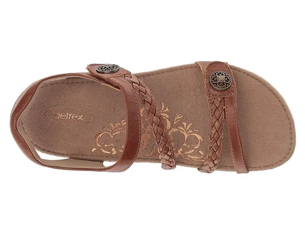 Women's Aetrex Jillian - Adult, Size: 5 M, Cognac Leather