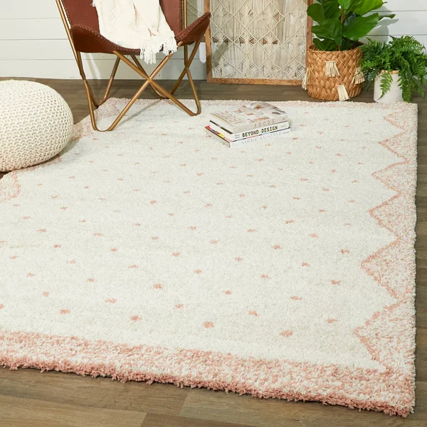 Crivelli Moroccan Shag Area Rug - 2&7x22 x 7& Runner - Pink