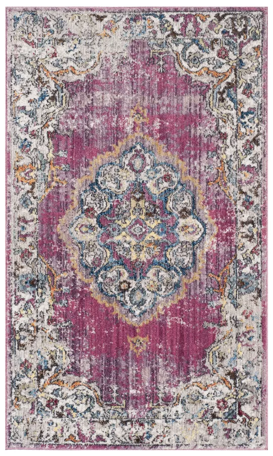 Safavieh Bristol BTL343B 5&1x22 x 7&6x22 Fuchsia, Light Grey Area Rug