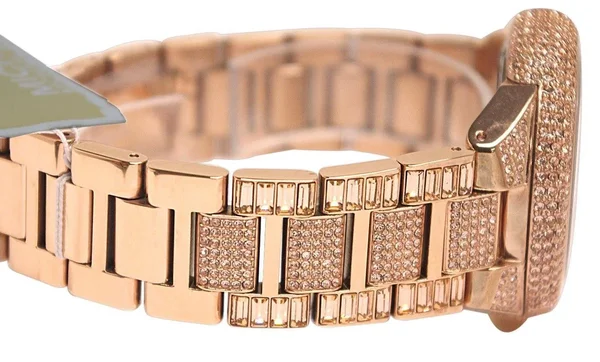 Michael Kors MK5862 Women's Camille Rose Gold Pave Crystal Glitz Round RRP 599