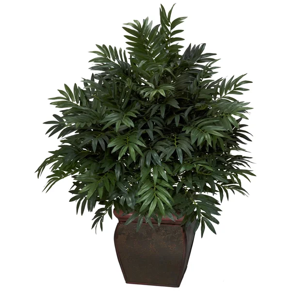 Nearly Natural Triple Bamboo Palm w/ Decorative Planter Silk Plant