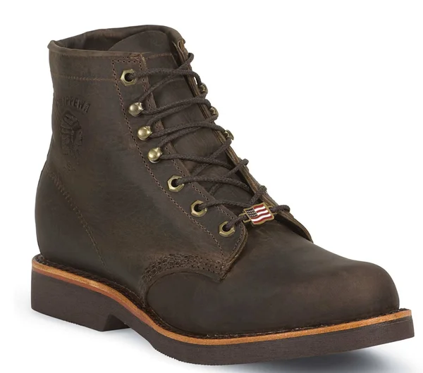 Chippewa Men's 6 inch Lace-Up Work Boot Round Toe, Size: 10.5 D, Brown