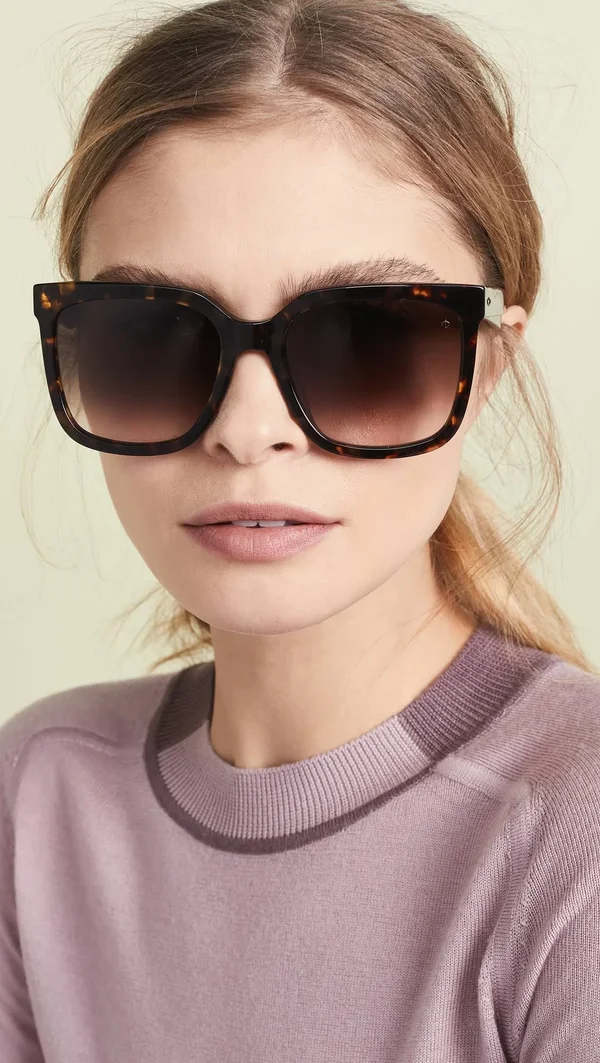 Rag & Bone Rnb 1018/S 0086-HA Dark Havana Square Sunglasses