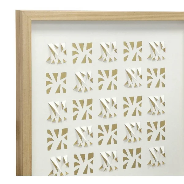 Stylecraft Home Collection Shadow - Paper Fun Shadowbox Wall Art - Natural Colored Inner Paper, White Background, Natural Wooden