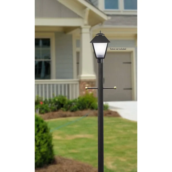 7-ft Black Textured Direct Burial Post w/Cross Arm