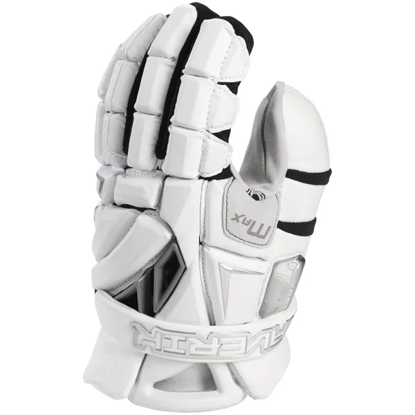 Maverik Max Goalie Glove Lacrosse Gloves - White, Size: Medium