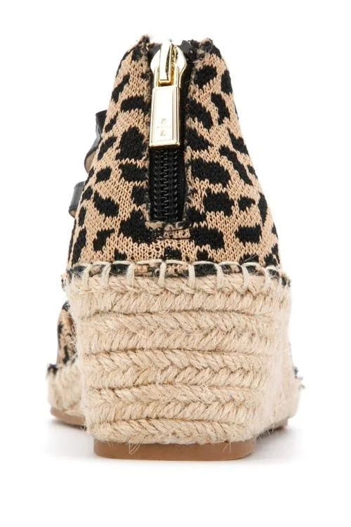 Kenneth Cole Reaction Women's Clo Elastic Espadrille Wedge Sandals - Natural - Black