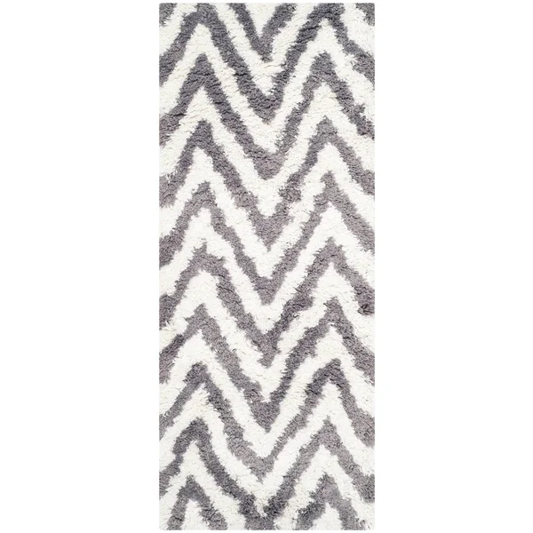 Safavieh 2&-6x22 x 4& Shag Chevron Shag Ivory, Grey Rug
