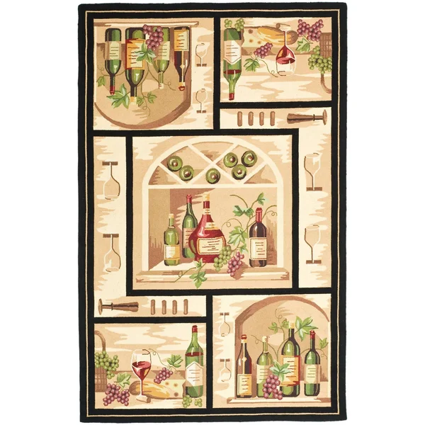 Safavieh Chelsea HK254B 4&6x22 x 6&6x22 Oval Black - Multi Area Rug