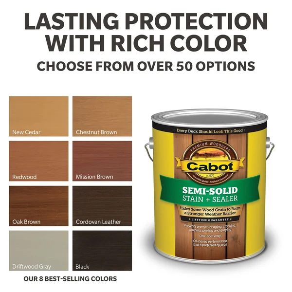 Cabot Pre-Tinted Seacoast Gray Semi-Solid Exterior Wood Stain and Sealer (5-Gallon)