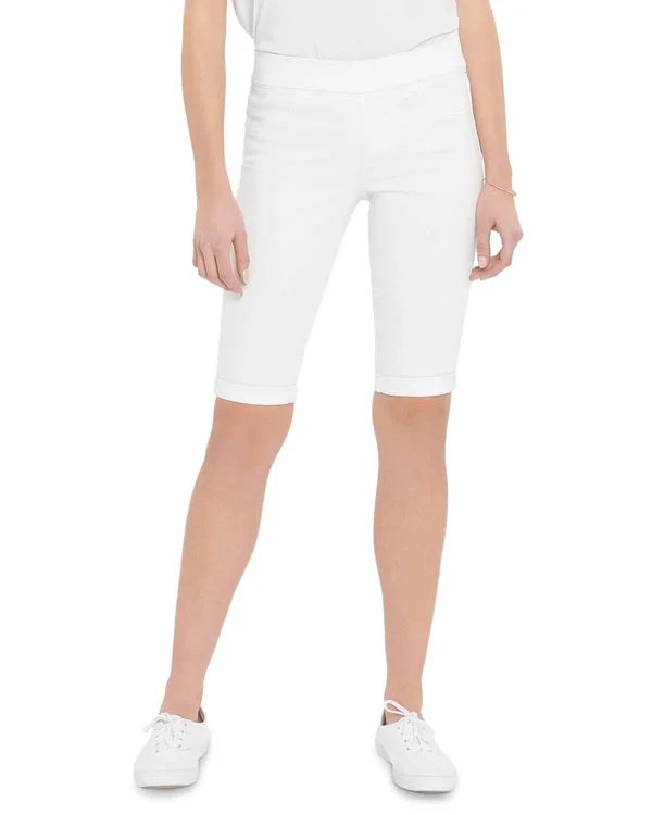 Women's Nydj Pull on Shorts, Size 6 - White