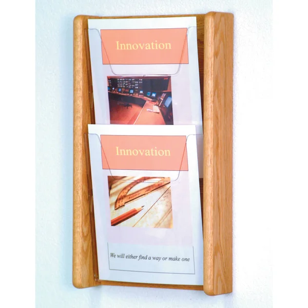Wooden Mallet 2 Pocket Wall DISPLAY; Light Oak