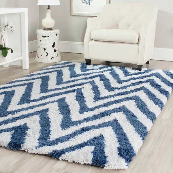 Safavieh 2&-6x22 x 4& Shag Chevron Shag Ivory, Grey Rug