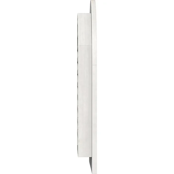 Ekena Millwork GVWRT22X2401RFPWR 22x22W x 24x22H Round Top Gable Vent (27x22W x 29x22H Frame Size): Primed, Functional, Rough Sa