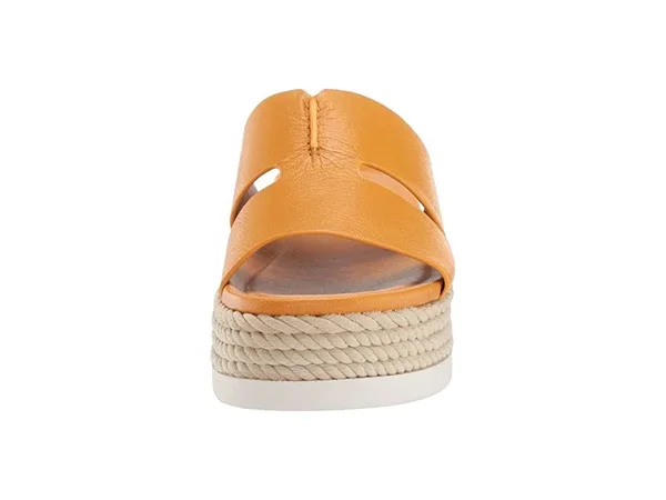 Franco Sarto Women's Kenny Platform Slide - Goldenrod Bazini Leather