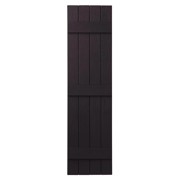 4 Closed Board and Batten Shutter Ply Gem Size: 59x22 H x 15x22 W, Color: Dark Berry