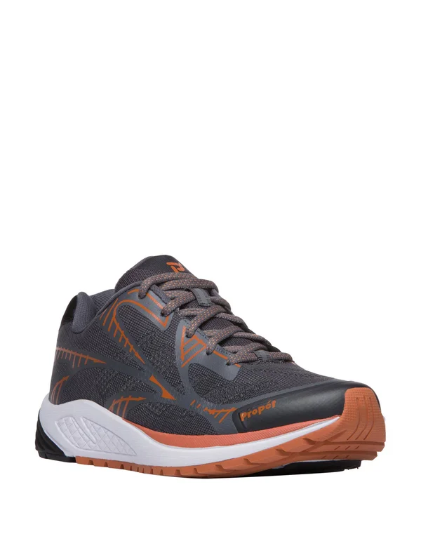 Men's Propet One LT Dark Grey/Burnt Orange - in Size 15