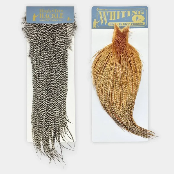 Whiting High & Dry Hackle Cape White Dyed Medium Dun