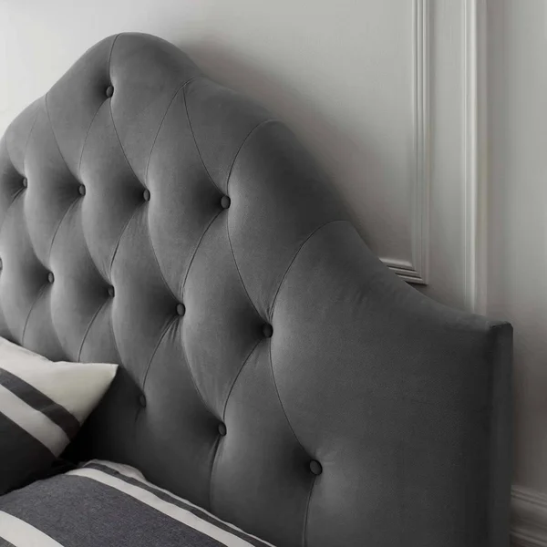 Modway Sovereign Full Diamond Tufted Performance Velvet Headboard Gray