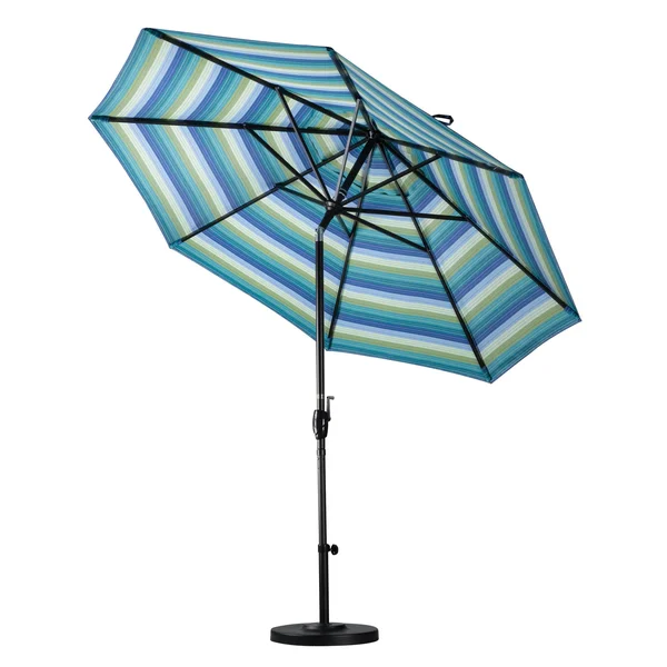 California Umbrella 9 ft. Matted White Aluminum Market Patio Umbrella Push Tilt in Mocha Pacifica