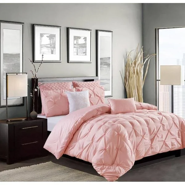 Olivia Gray Olympia 7-Piece Reversible Comforter Set in Blush, King