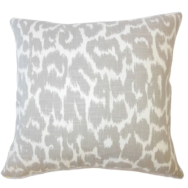 The Pillow Collection Ollyn Ikat Down Filled Throw Pillow in Mineral - Size: 12 x 18