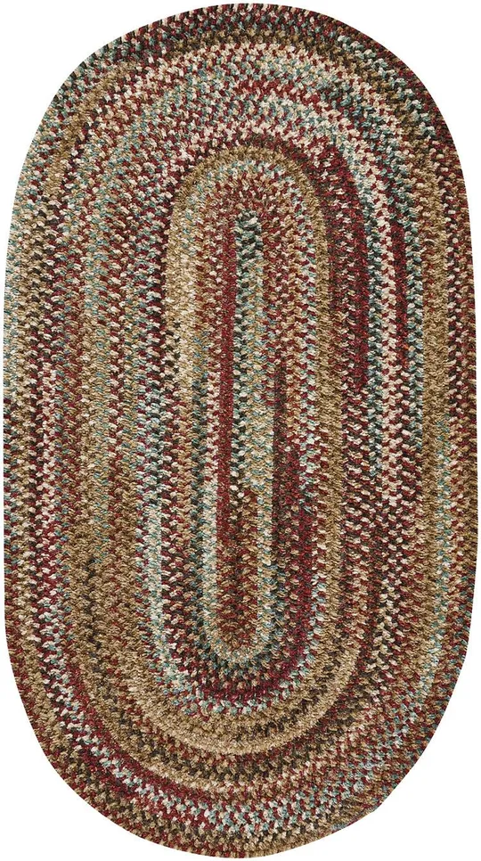 Capel Habitat Deep Red 0302_510 Braided Rugs - 7& 6x22 x 7& 6x22 Rectangle
