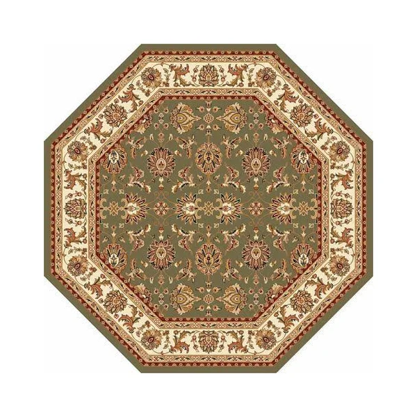 Kas Cambridge 7314 Green/Ivory Kashan Area Rug - 7&7x22 x 10&10x22